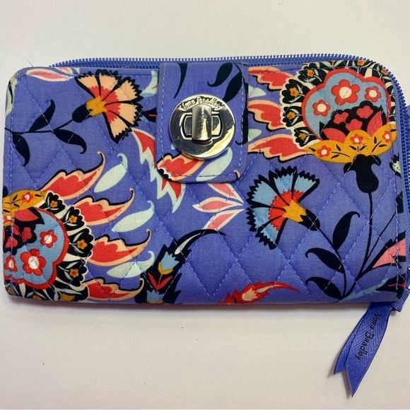 Vera Bradley Accessories - New Vera  Bradley Turnlock Wallet retired 2023 Mural Garden pattern. RFID.